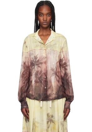 Palm Angels Yellow & Brown Sunset Palms Shirt
