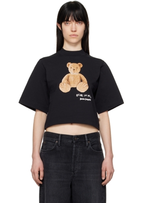 Palm Angels Black 'Bear in Mind' Cropped T-shirt