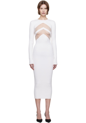 Jean Paul Gaultier White 'The Chevrons' Midi Dress