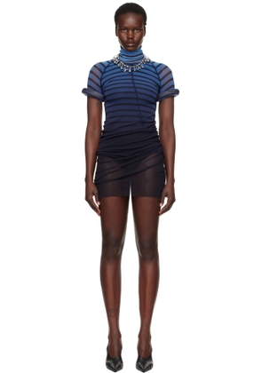 Jean Paul Gaultier Blue 'The Short 3D Striped' Minidress