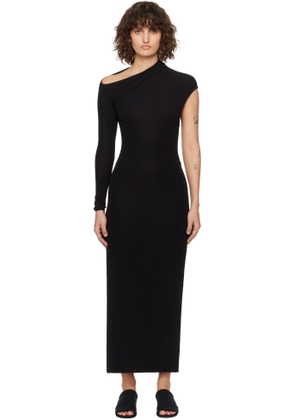 Courrèges Black Asymmetric Maxi Dress