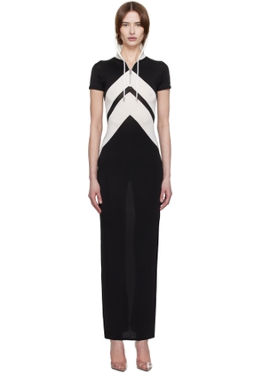Jean Paul Gaultier Black & White 'The Chevrons' Maxi Dress