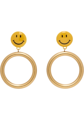 Moschino Gold Smiley Drop Earrings