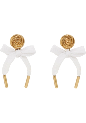 Moschino Gold & White Bow Earrings