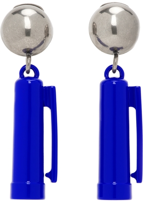 Moschino Silver & Blue Charm Earrings
