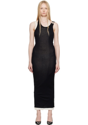 Jean Paul Gaultier Black 'The Draped Double' Maxi Dress