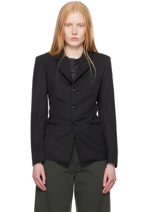 LEMAIRE Black Single-Breasted Fitted Tailored Blazer