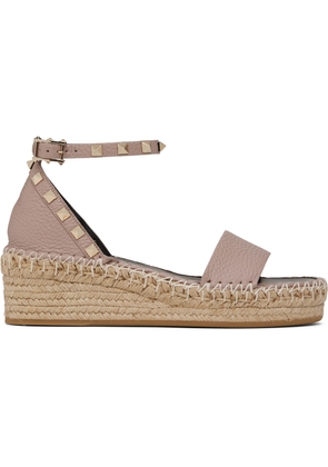 Valentino Garavani Taupe Double Rockstud Sandals