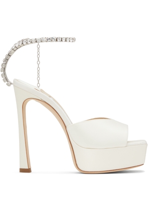 Jimmy Choo SSENSE Exclusive Off-White Saeda 125 Heeled Sandals