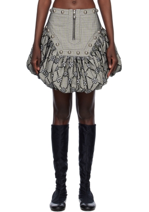 Chopova Lowena Green & Black Backtuck Miniskirt