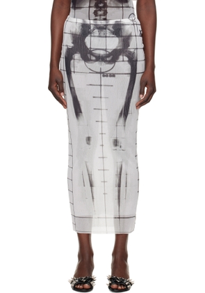 Jean Paul Gaultier White & Black 'The Squeletor' Maxi Skirt
