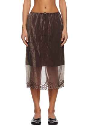 Cecilie Bahnsen Brown Bria Midi Skirt