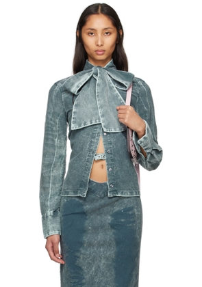 Masha Popova Blue Bow Collar Shirt