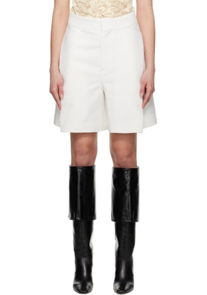 Victoria Beckham Off-White Pleat Detail Culotte Shorts