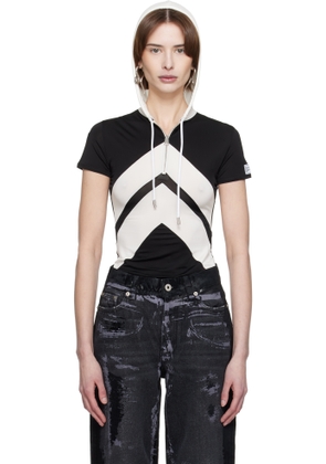 Jean Paul Gaultier Black & White 'The Chevrons' Hoodie