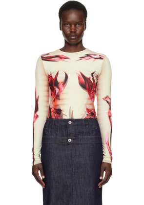 Jean Paul Gaultier Green & Pink 'The Flower Body Morphing Marinière' T-Shirt