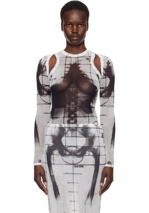 Jean Paul Gaultier White & Black 'The Squeletor' Cardigan