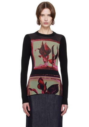 Jean Paul Gaultier Black Flowers Cadres T-shirt