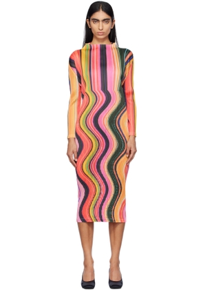 PLEATS PLEASE ISSEY MIYAKE Multicolor Warp Maxi Dress