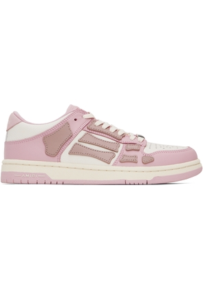 AMIRI White & Pink Skel-Top Low Sneakers