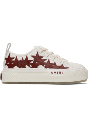 AMIRI White & Burgundy Stars Court Low Sneakers
