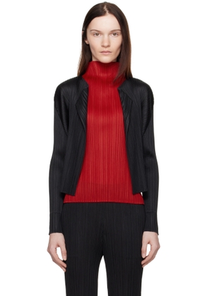 PLEATS PLEASE ISSEY MIYAKE Black Monthly Colors November Cardigan