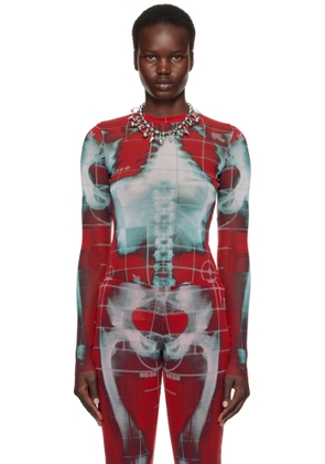 Jean Paul Gaultier SSENSE Exclusive Red & Blue 'The Red Squeletor' T-Shirt