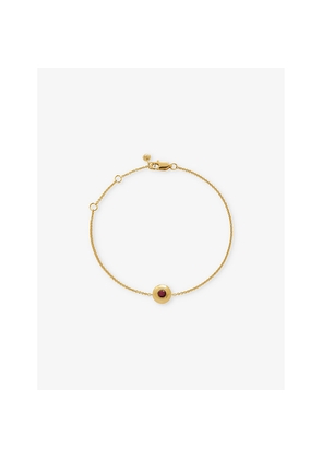 Womens Monica Vinader July Birthstone 18ct Yellow Gold-Plated Vermeil Sterling-Silver and Ruby Bracelet