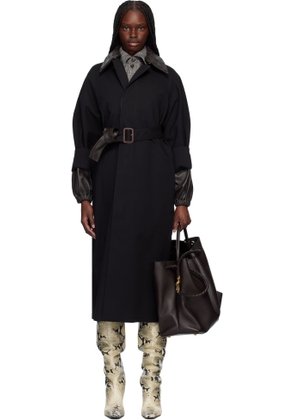 Bottega Veneta Black Cotton Trench Coat