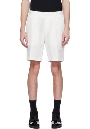 Brioni Off-White Cotton Gabardine Shorts