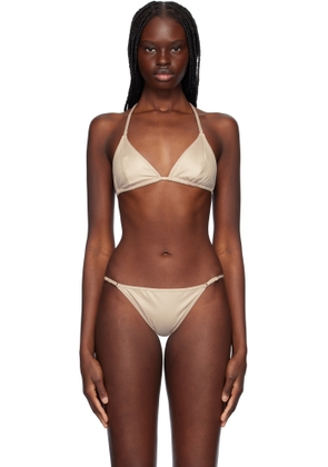 Yasmine Eslami Taupe Mica Bikini Top