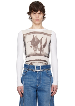 Jean Paul Gaultier White Flowers Cadres T-shirt