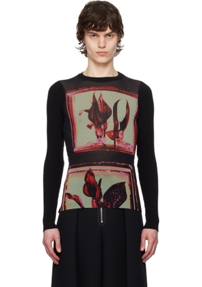 Jean Paul Gaultier Black Flowers Cadres T-shirt