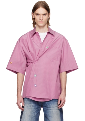 Martine Rose Purple S/S Boxy Wrap Shirt