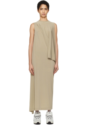 ISSEY MIYAKE Beige Drape Jersey 48 Maxi Dress