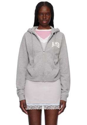 AMBUSH Gray 'AMB' Graphic Zip-Up Hoodie