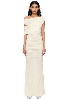 Blumarine Off-White One-Shoulder Maxi Dress