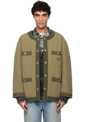 R13 Khaki Cord Trimmed Chore Jacket
