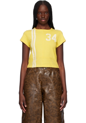 AMBUSH Yellow Paneled Fitted T-shirt