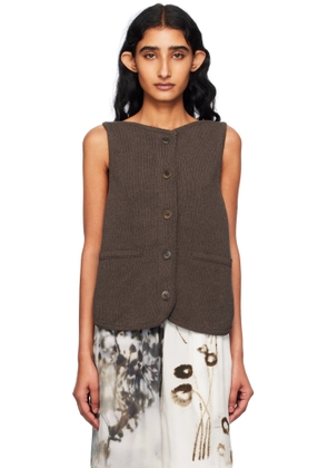 Cordera Brown Boatneck Waistcoat Cardigan