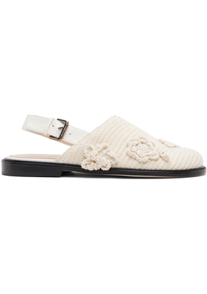 Cordera Off-White Crochet Mule Loafers