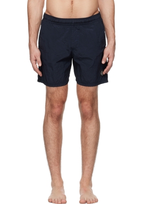 Stone Island Navy Crinkled Swim Shorts
