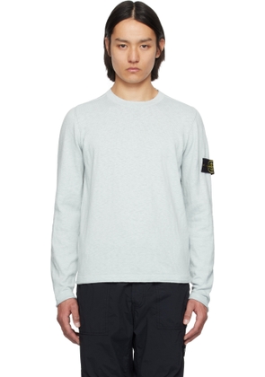 Stone Island Blue Cotton Nylon Sweater