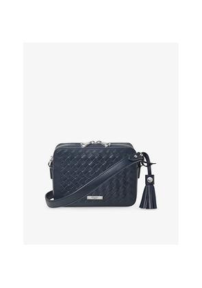 Womens Aspinal Of London Interlock-Weave Leather Camera Bag