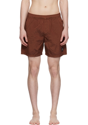Stone Island Burgundy Nylon Metal In Econyl Swim Shorts