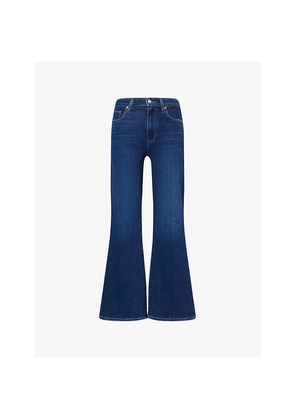Womens Paige Marlow Skimmer Flared-Leg High-Rise Stretch-Denim Jeans
