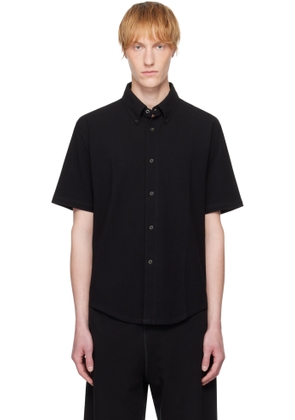 Lady White Co. Black S/S Piqué Button Down Shirt