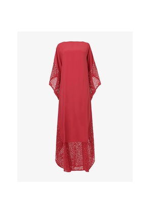 Womens Leem Laser Cut Woven Kaftan Dress