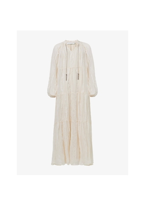 Womens Leem Long-Sleeve Lace Woven Kaftan