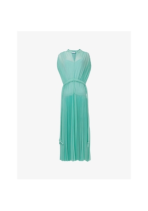 Womens Leem Gathered Cinched-Waist Woven Kaftan